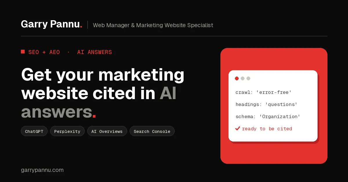 Cover: how to get your marketing website cited in AI answers